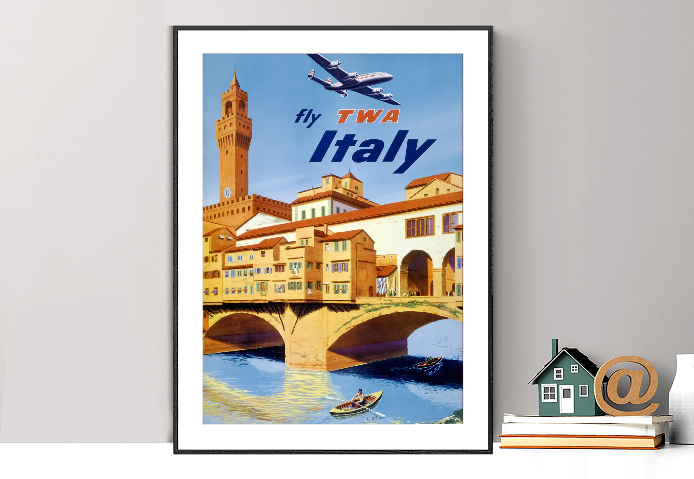 Vintage Travel Poster TWA Italy Reproduction