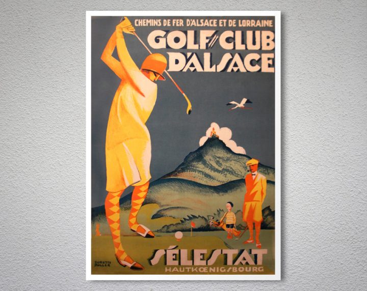 Golf Club d'Alsace, Selestat, France Vintage Travel Poster | Arty Posters