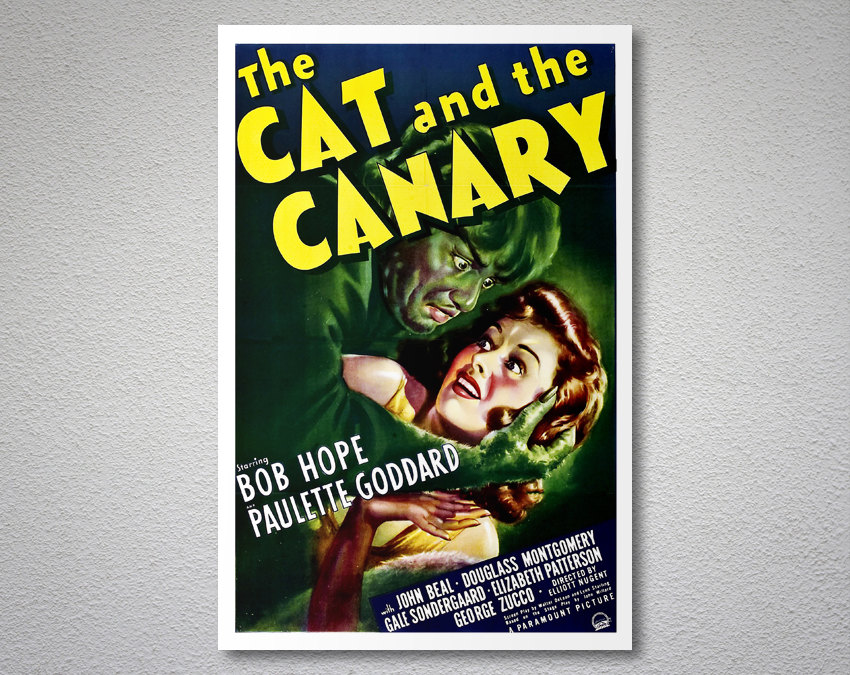 The cat /& the canary Bob Hope vintage movie poster