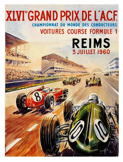 Reims Grand Prix F1 1964 12 Hours Repro Race POSTER