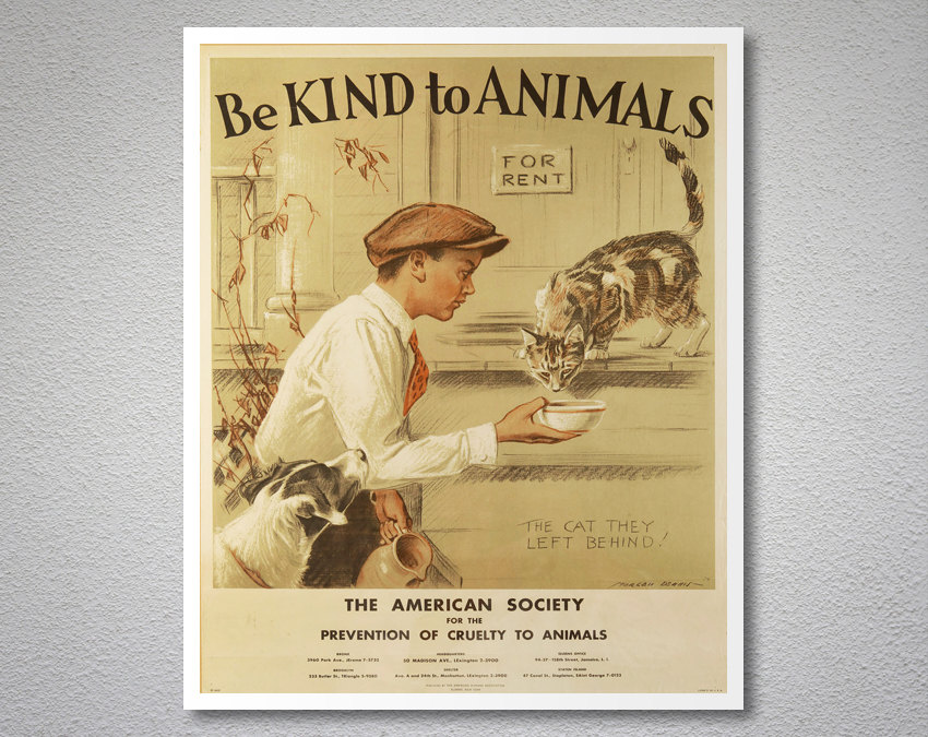 Be Kind To Animals Vintage Advertising Poster