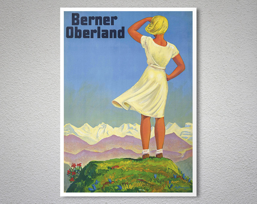 Switzerland Murren 1925 Schweiz Berner Oberland Vintage Poster Print Travel