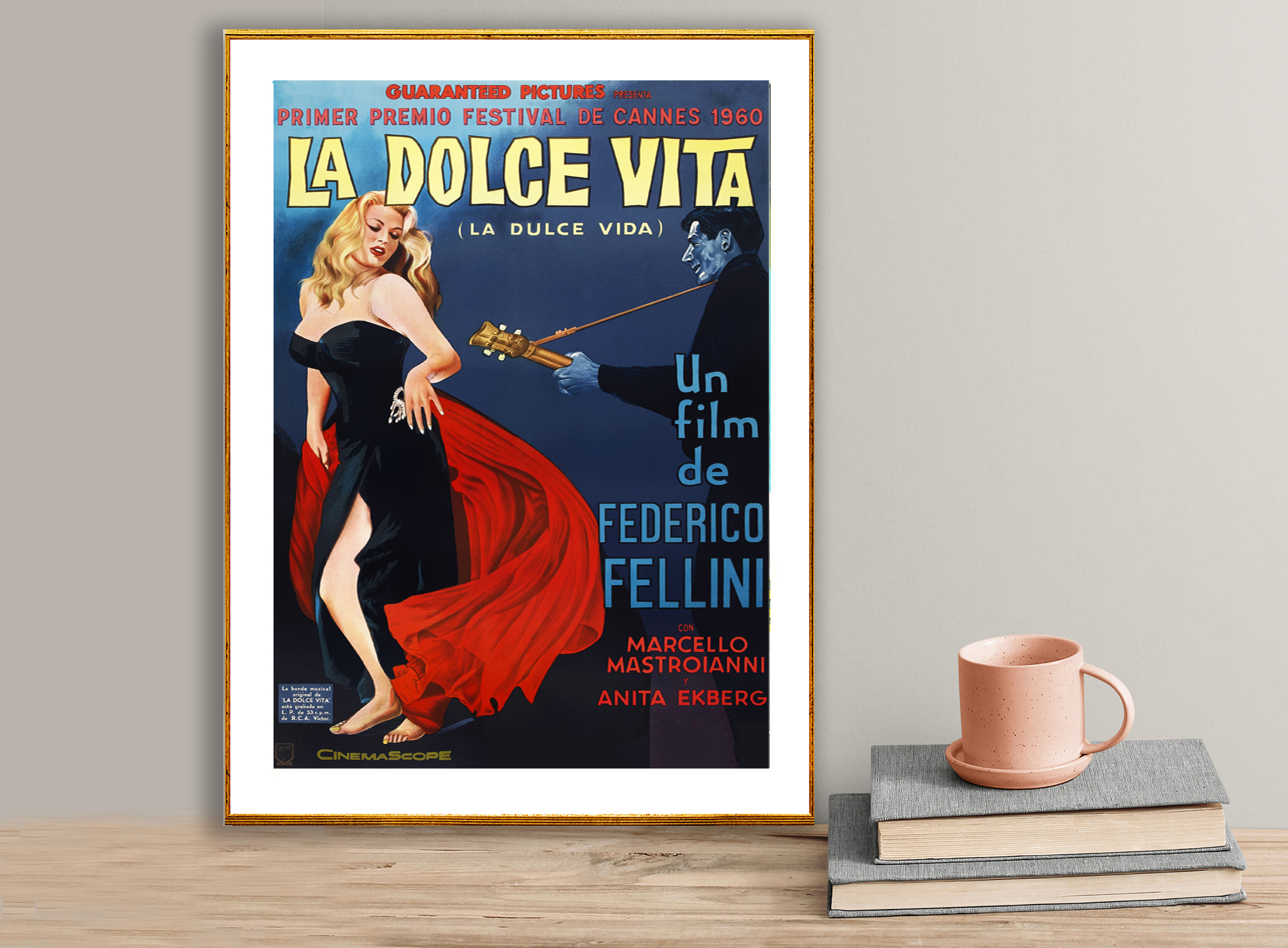La DOLCE VITA one sheet movie poster 27x41 R66 FELLINI MASTROIANNI ANITA EKBERG 