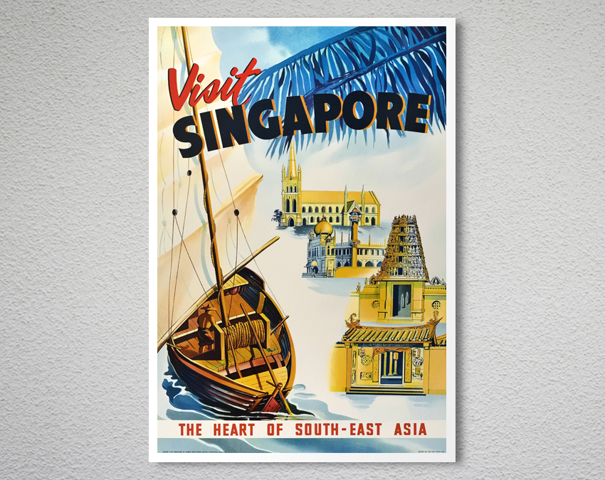 A3 Travel Landscape Poster Gift #12724 Awesome Singapore City Poster Size A4