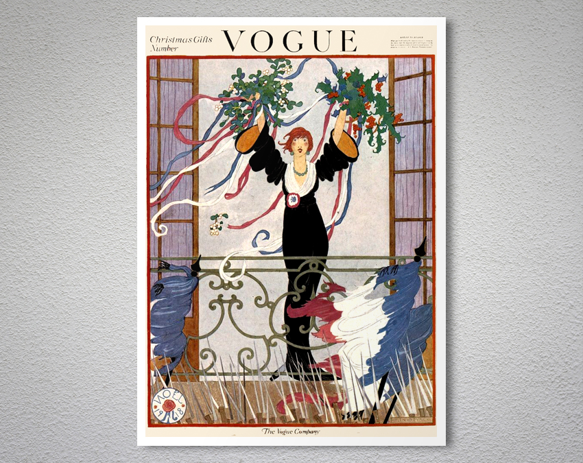 VOGUE CHRISTMAS MAGAZINE COVER Wall ART Decor Fashion VINTAGE POSTER 1910'S 1918 