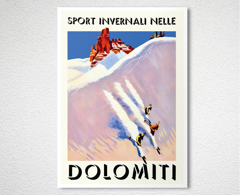 Travel/Skiing Poster A1A2A3A4 Sizes Winter Sports in ITALY Vintage E.N.I.T 