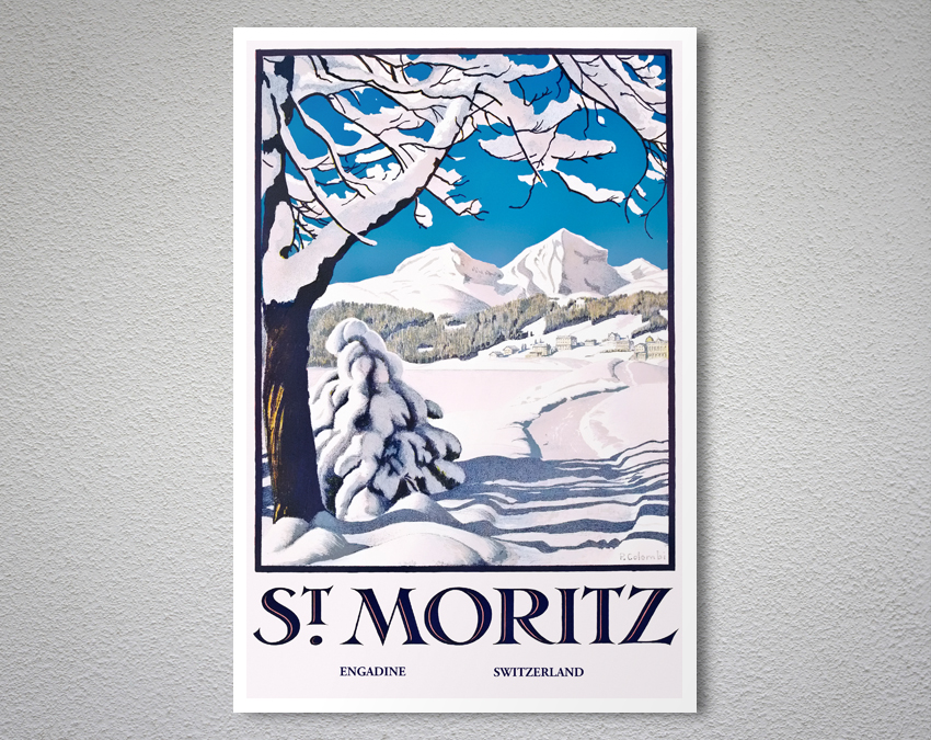 MORITZ Swiss 1932 Art Deco A3 Travel Print Vintage Ski Posters ST