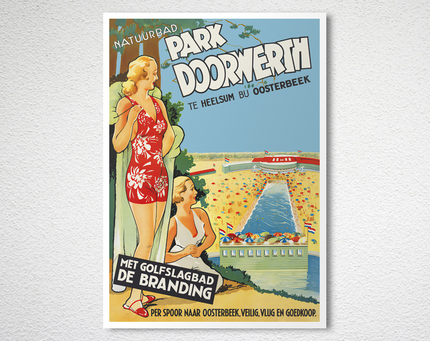 Definitief onduidelijk verkiezing Natuurbad Park Doorwerth, Holland Vintage Travel Poster | Arty Posters