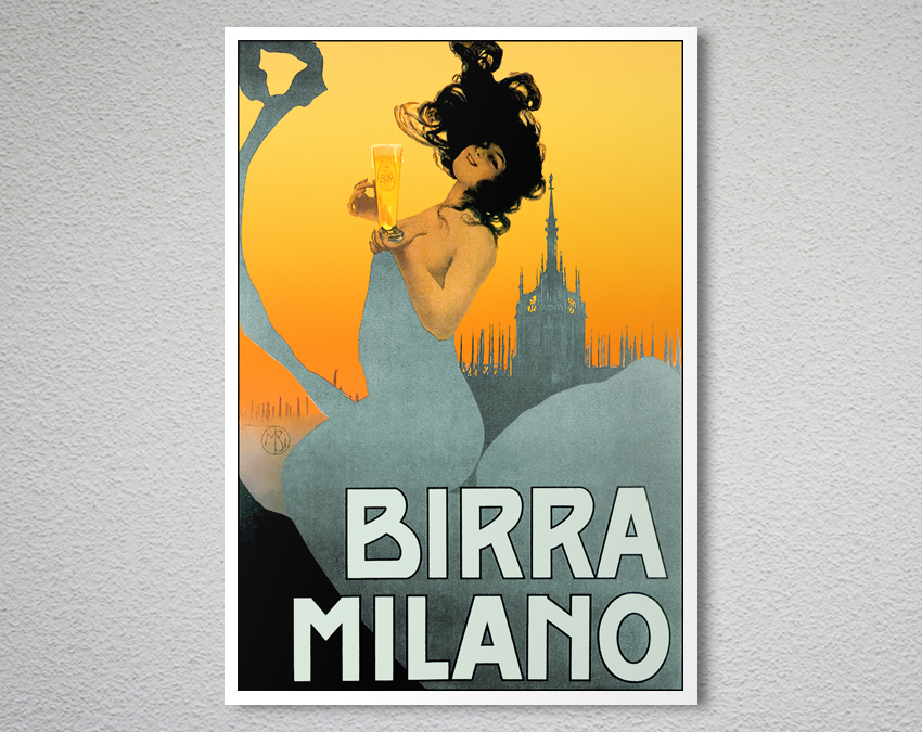 Birra Milano Vintage Food Drink Poster By Mario Borgoni Arty Posters