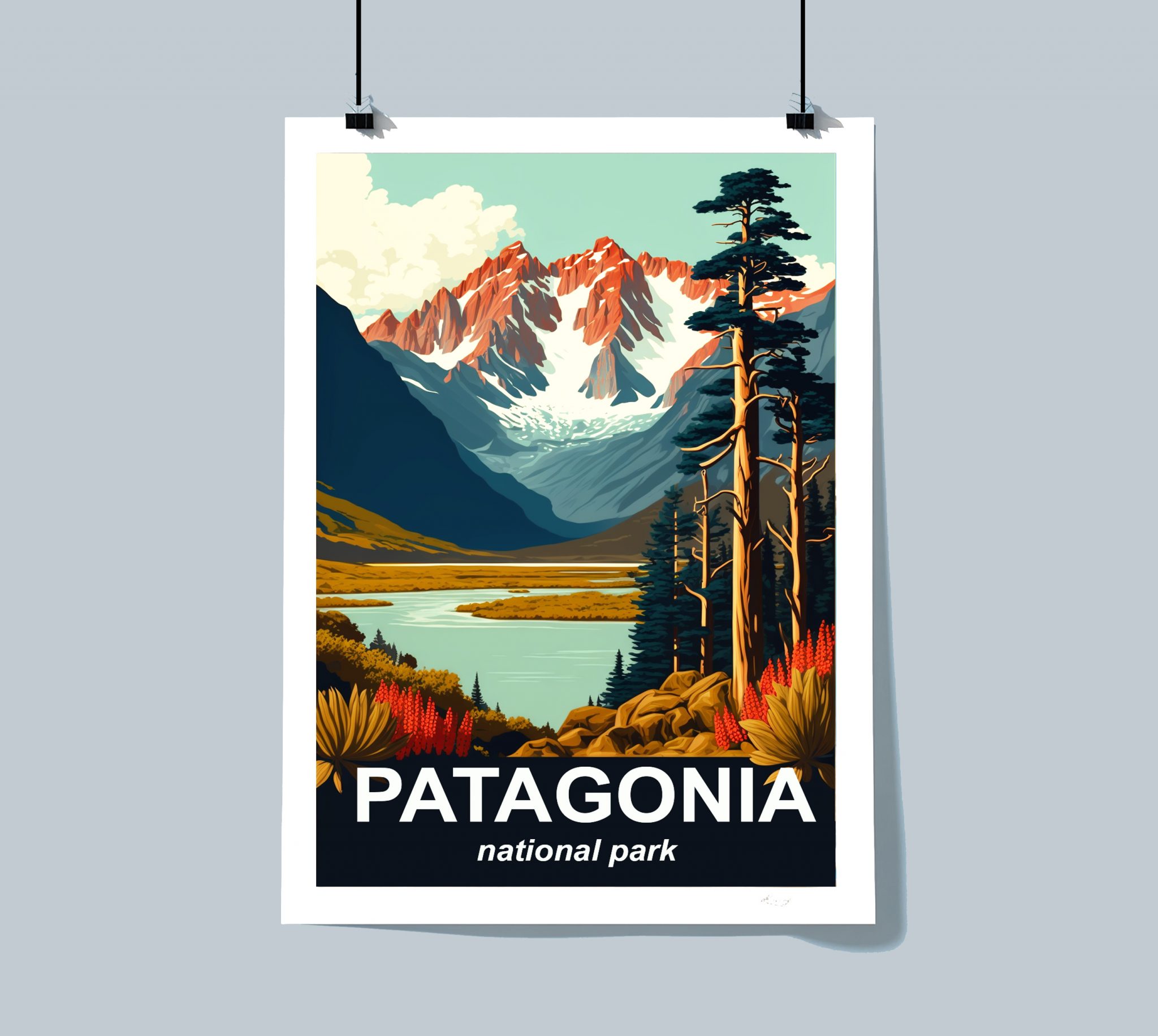 Patagonia National Park, Chile Travel Poster - Arty Posters